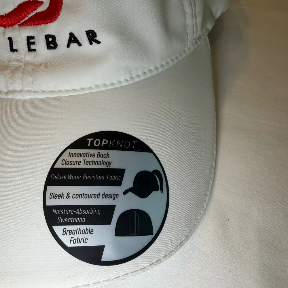 Top Knot Cyclebar White Performance High‎ Ponytail Baseball Hat Women M/L NWT